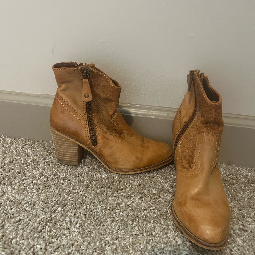 Tan Leather Ankle Boots
